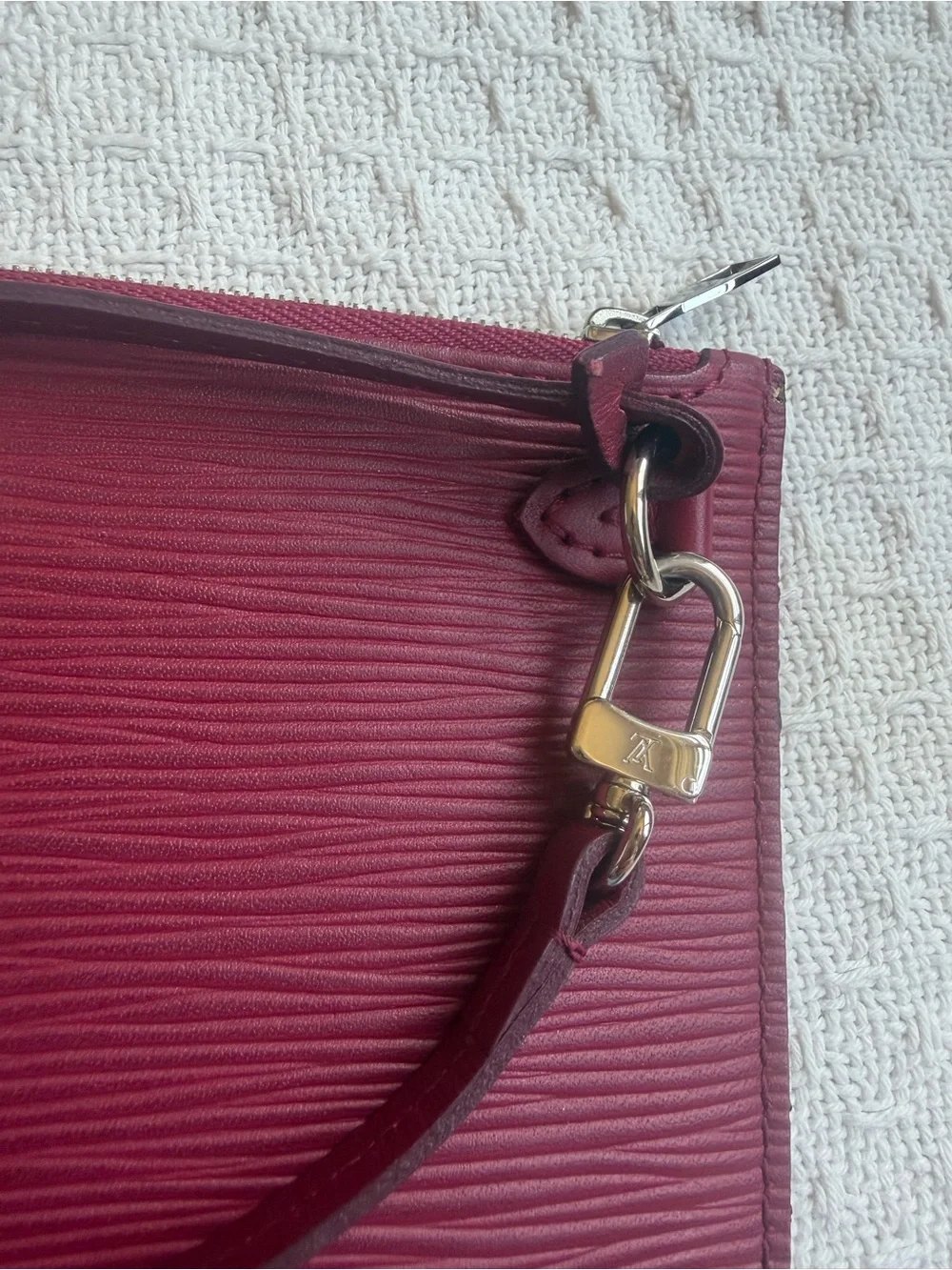 Louis Vuitton Fuschia Epi Leather Wristlet Pouch